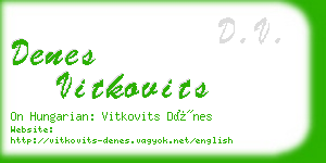 denes vitkovits business card